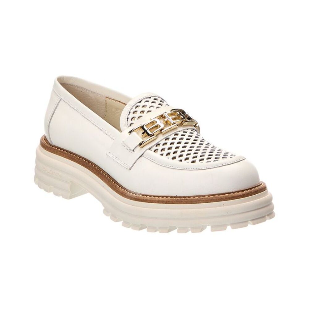 Baldinini Leather Loafer, White